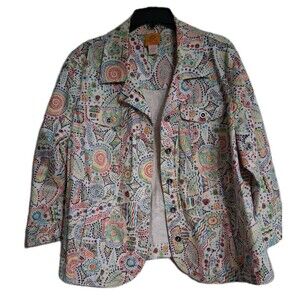 Women's Ruby Rd. Woman Colorful Denim Jacket Size 20W